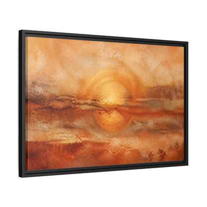 Side Mockup 14. Nature Golden Sun Golden Orange Abstract shown as stretched canvas wall art