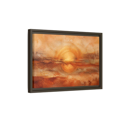 Side Mockup 5. Nature Golden Sun Golden Orange Abstract shown as stretched canvas wall art