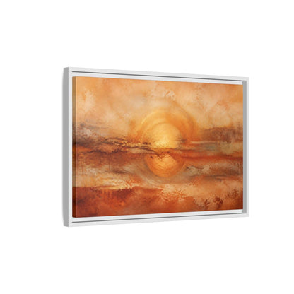 Side Mockup 1. Nature Golden Sun Golden Orange Abstract shown as stretched canvas wall art