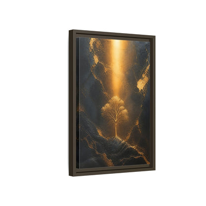 Side Mockup 5. Nature Golden Tree Gold And Black Tree shown as stretched canvas wall art
