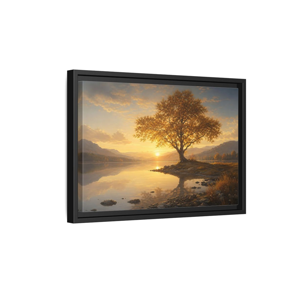 Side Mockup 6. Nature Golden Tree Golden Tree Sunset shown as stretched canvas wall art