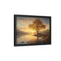 Side Mockup 6. Nature Golden Tree Golden Tree Sunset shown as stretched canvas wall art
