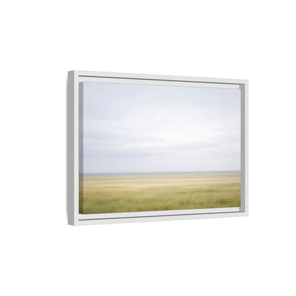 Side Mockup 4. Nature Grassy Field Pale Green Field shown as stretched canvas wall art