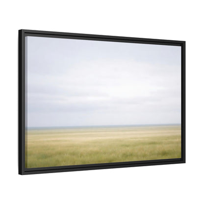 Side Mockup 14. Nature Grassy Field Pale Green Field shown as stretched canvas wall art