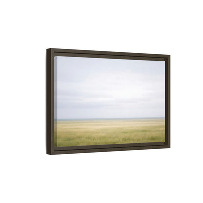 Side Mockup 5. Nature Grassy Field Pale Green Field shown as stretched canvas wall art
