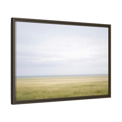 Side Mockup 11. Nature Grassy Field Pale Green Field shown as stretched canvas wall art