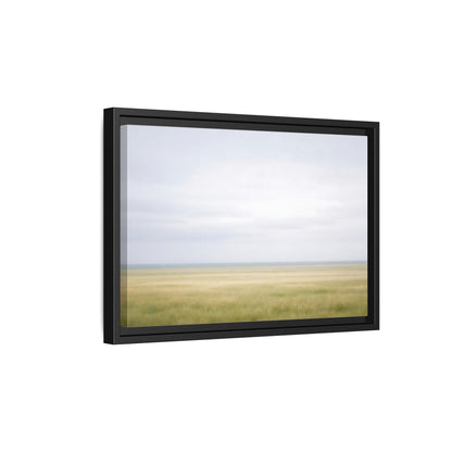 Side Mockup 6. Nature Grassy Field Pale Green Field shown as stretched canvas wall art