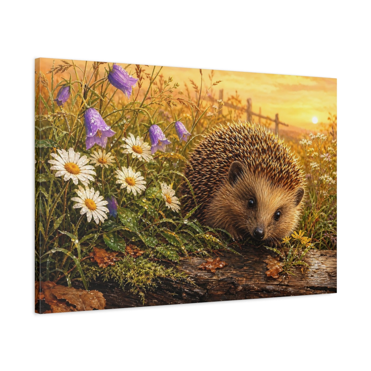 Main Mockup. Nature Hedgehog Hedgehog Nature Scene shown as stretched canvas wall art