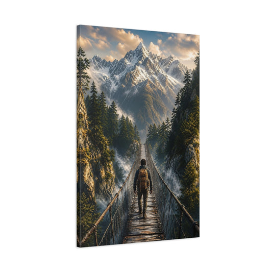 Main Mockup. Nature Hiker Mountain Landscape shown as stretched canvas wall art