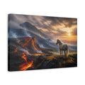 Side Mockup 4. Nature Horse, Volcano Orange And Black shown as stretched canvas wall art