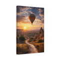 Side Mockup 4. Nature Hot Air Balloon Orange And Brown Landscape shown as stretched canvas wall art