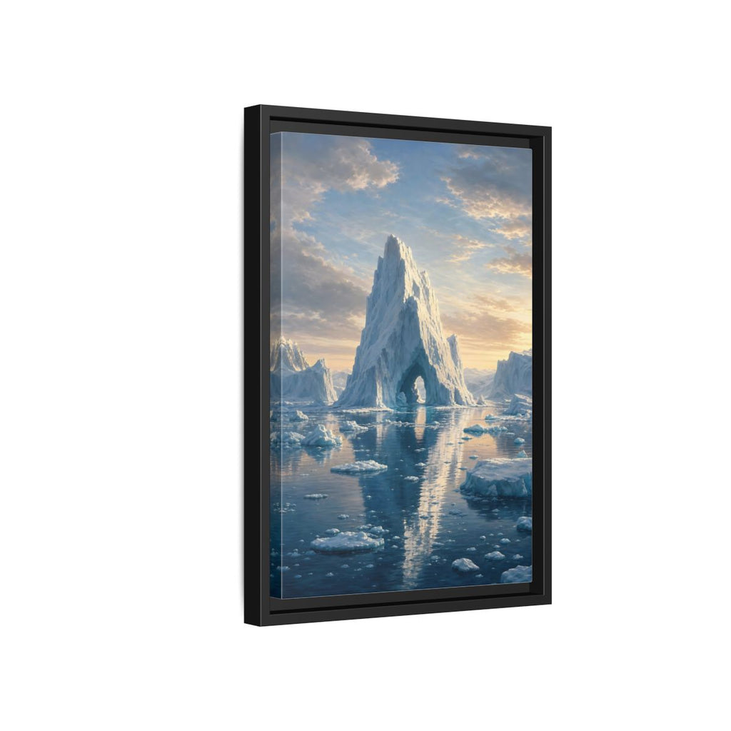 Side Mockup 6. Nature Iceberg Blue And White Arctic shown as stretched canvas wall art
