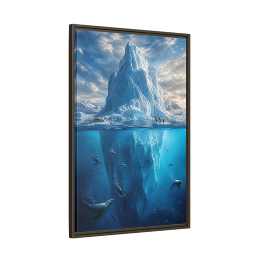 Main Mockup. Nature Iceberg Blue Arctic Wildlife shown as stretched canvas wall art