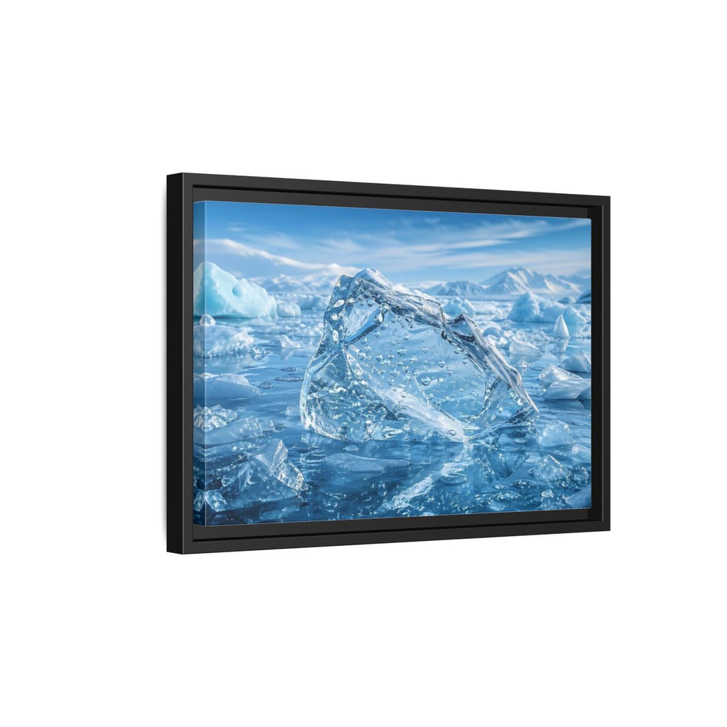 Side Mockup 6. Nature Iceberg Blue Ice shown as stretched canvas wall art