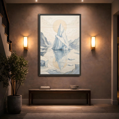 Mockup 2. Nature Iceberg Iceberg Landscape shown as stretched canvas wall art