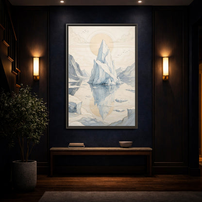 Mockup 4. Nature Iceberg Iceberg Landscape shown as stretched canvas wall art