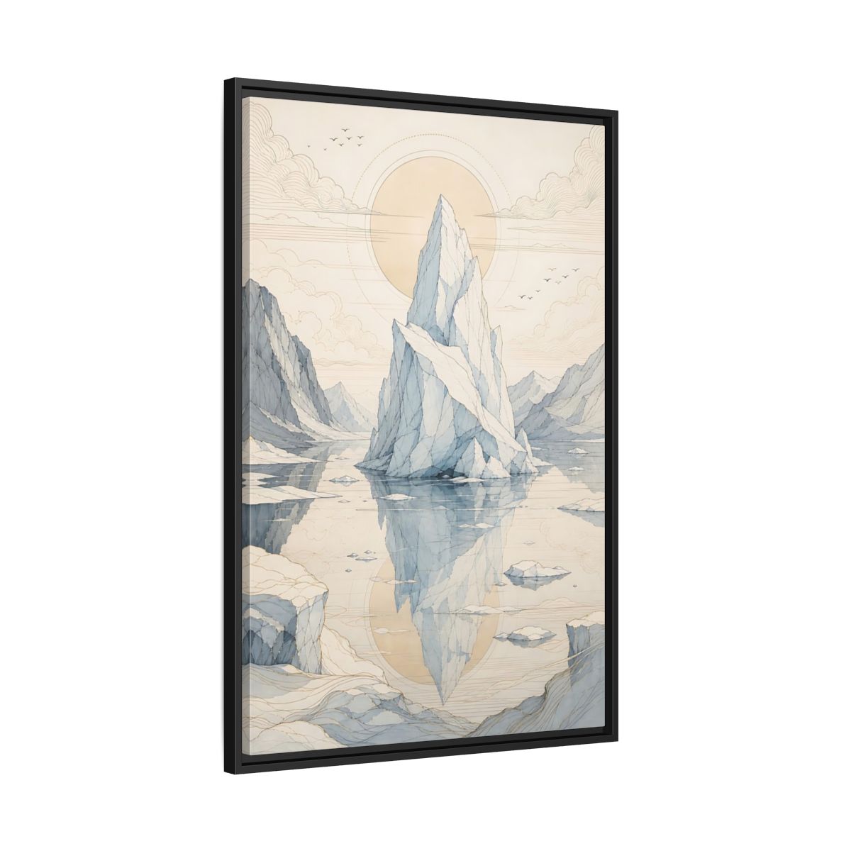 Side Mockup 13. Nature Iceberg Iceberg Landscape shown as stretched canvas wall art