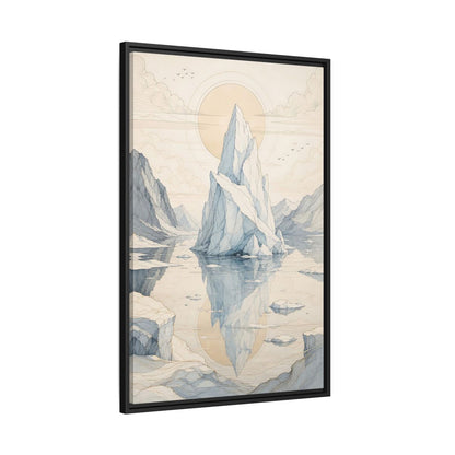 Side Mockup 13. Nature Iceberg Iceberg Landscape shown as stretched canvas wall art