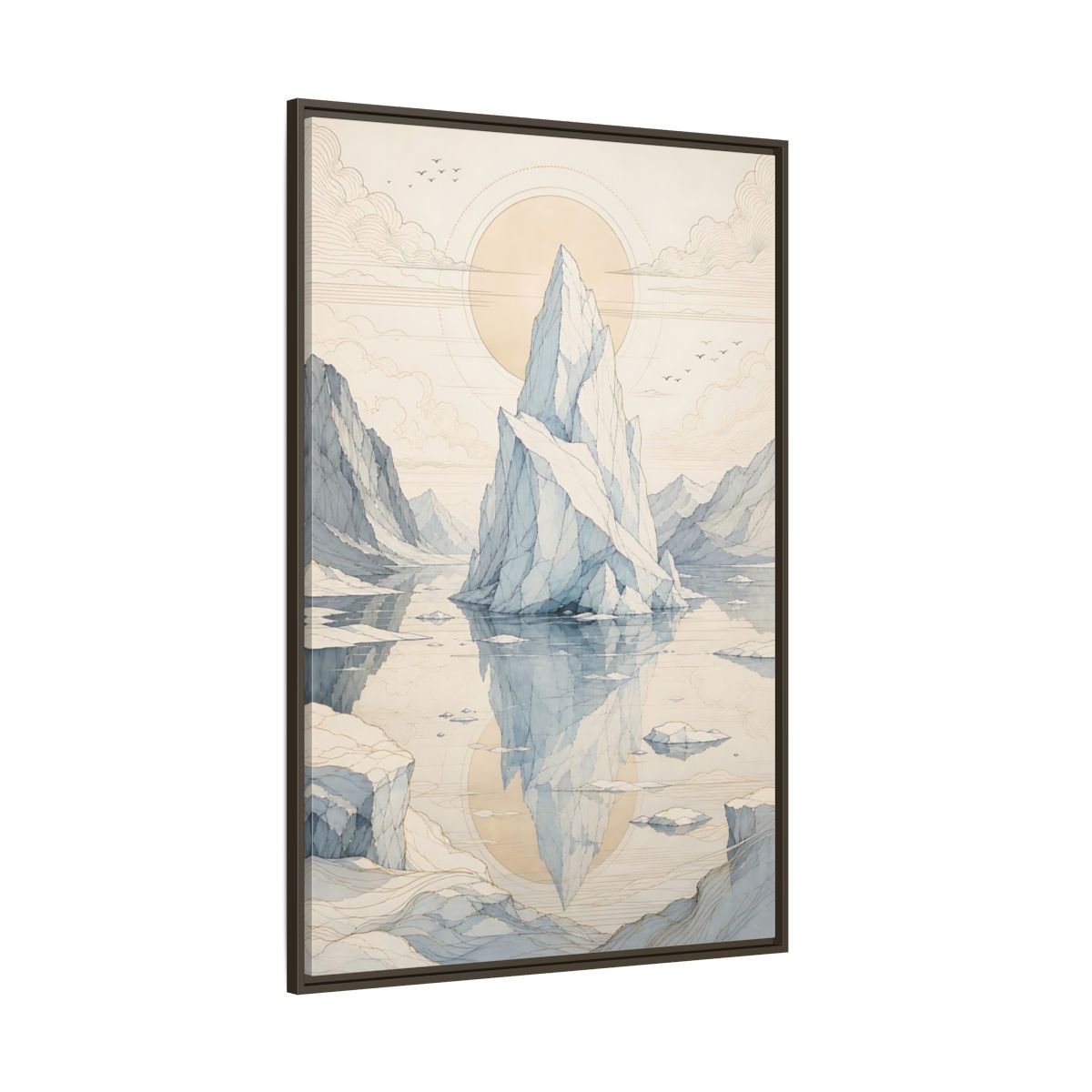 Side Mockup 8. Nature Iceberg Iceberg Landscape shown as stretched canvas wall art