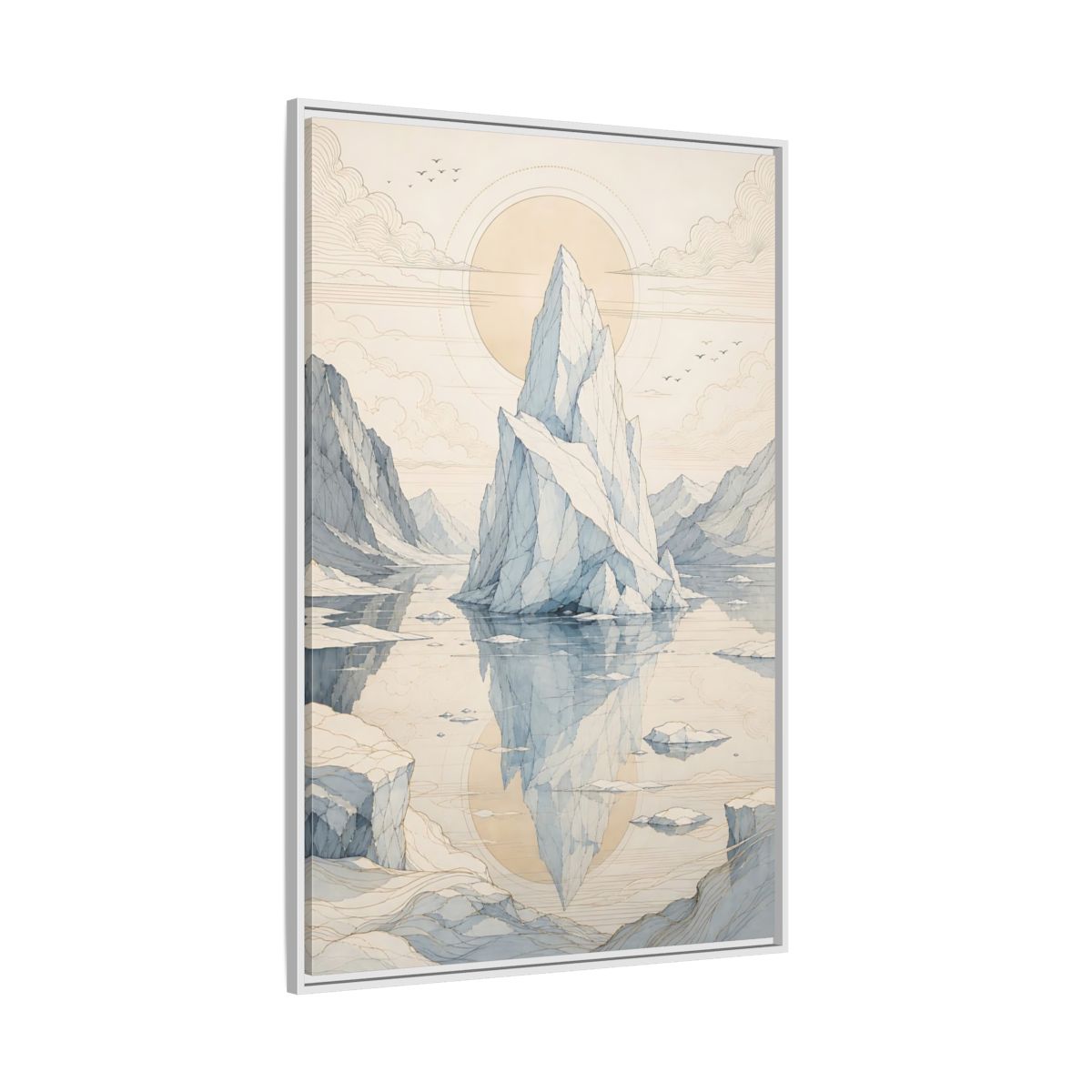 Side Mockup 7. Nature Iceberg Iceberg Landscape shown as stretched canvas wall art