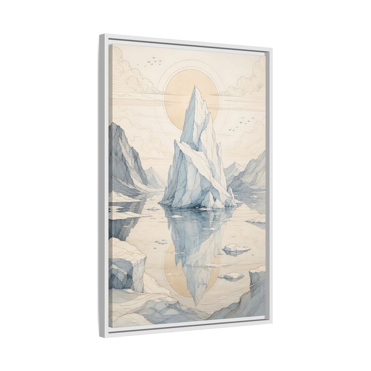 Side Mockup 10. Nature Iceberg Iceberg Landscape shown as stretched canvas wall art