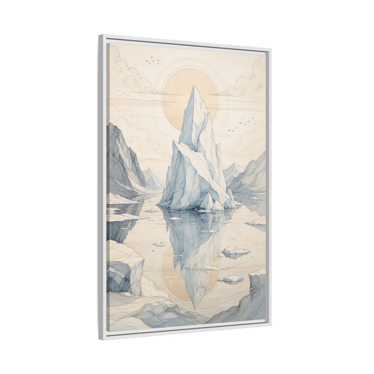 Side Mockup 9. Nature Iceberg Iceberg Landscape shown as stretched canvas wall art