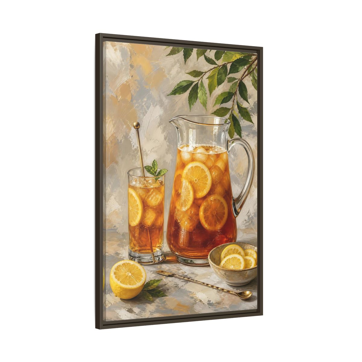 Main Mockup. Nature Iced Tea Lemon Iced Tea shown as framed canvas print