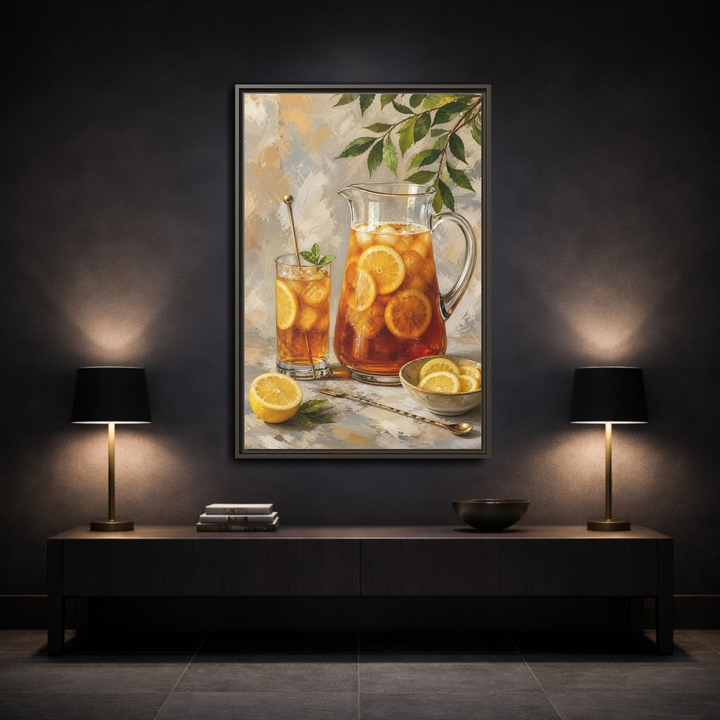 Mockup 2. Nature Iced Tea Lemon Iced Tea shown as framed canvas print