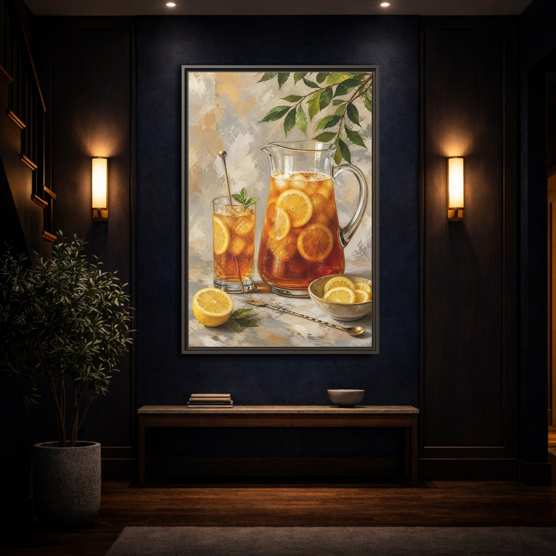 Mockup 4. Nature Iced Tea Lemon Iced Tea shown as framed canvas print