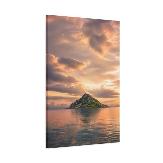 Main Mockup. Nature Island Orange Sky Island shown as stretched canvas wall art