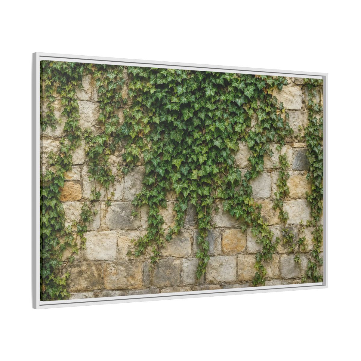 Side Mockup 7. Nature Ivy Green Ivy Wall shown as stretched canvas wall art
