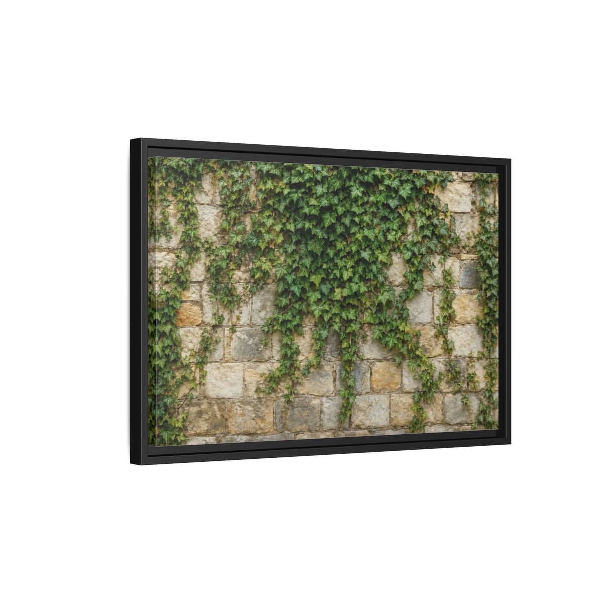 Side Mockup 3. Nature Ivy Green Ivy Wall shown as stretched canvas wall art