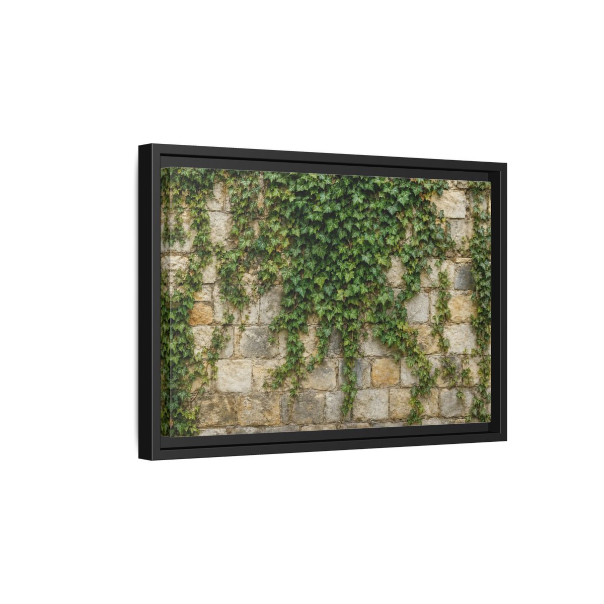 Side Mockup 6. Nature Ivy Green Ivy Wall shown as stretched canvas wall art
