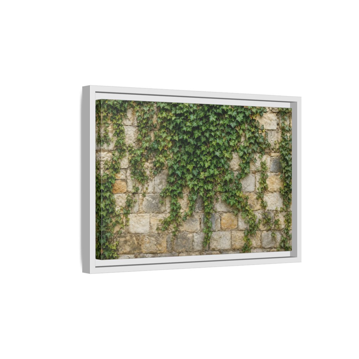 Side Mockup 4. Nature Ivy Green Ivy Wall shown as stretched canvas wall art