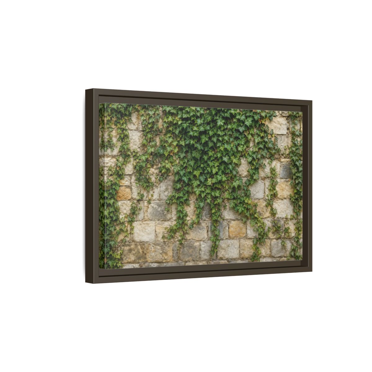 Side Mockup 5. Nature Ivy Green Ivy Wall shown as stretched canvas wall art