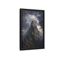 Side Mockup 6. Nature Jagged Peaks Dark Grey Landscape shown as stretched canvas wall art