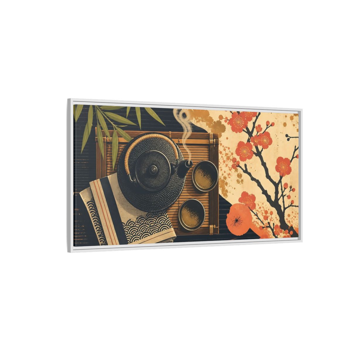 Side Mockup 3. Nature Japanese Tea Japanese Tea shown as framed canvas print