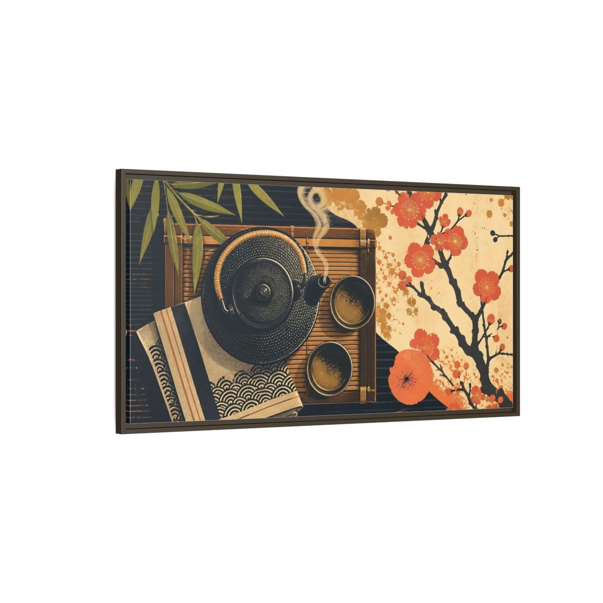 Side Mockup 4. Nature Japanese Tea Japanese Tea shown as framed canvas print