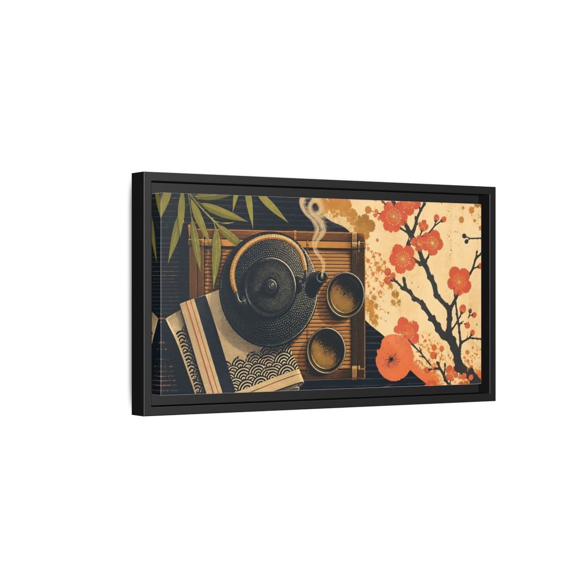 Side Mockup 8. Nature Japanese Tea Japanese Tea shown as framed canvas print