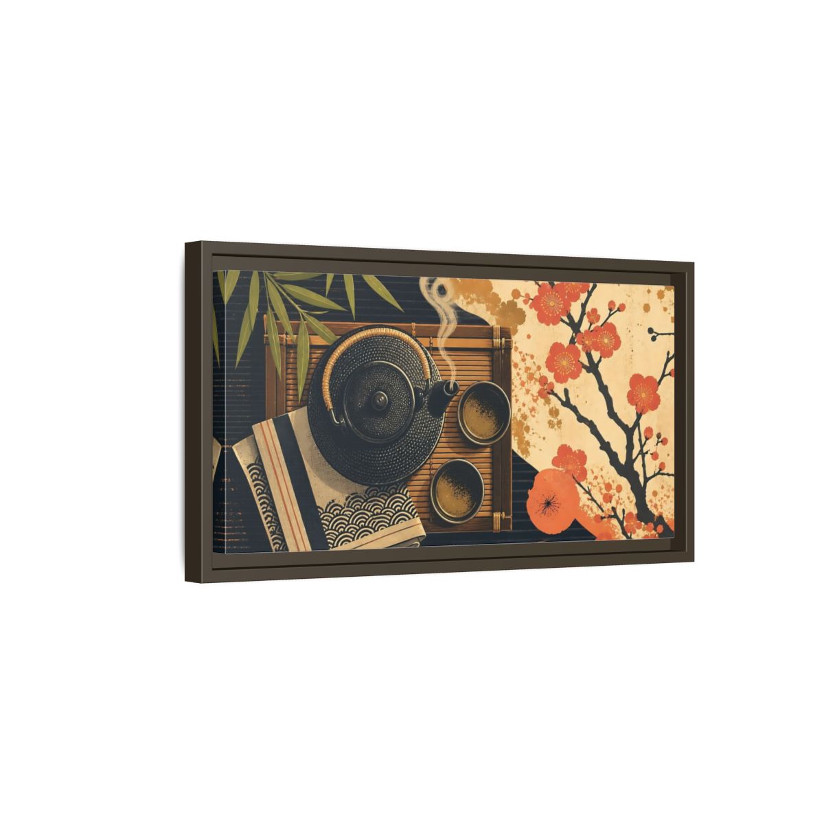 Side Mockup 7. Nature Japanese Tea Japanese Tea shown as framed canvas print