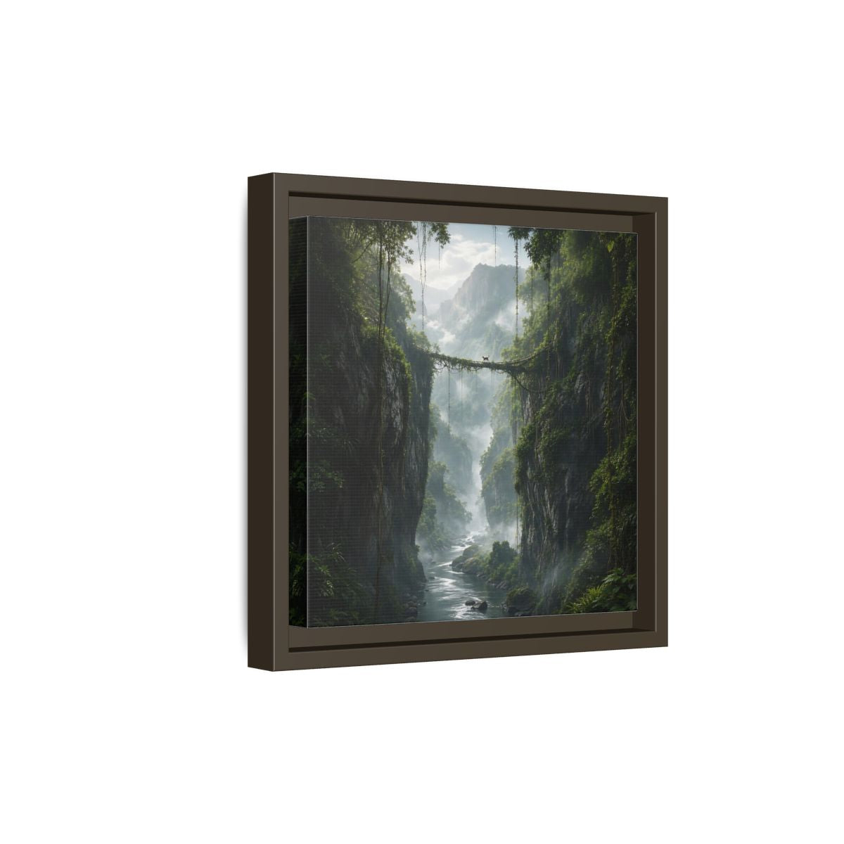 Side Mockup 20. Nature Jungle Gorge Green Jungle Canyon shown as stretched canvas wall art