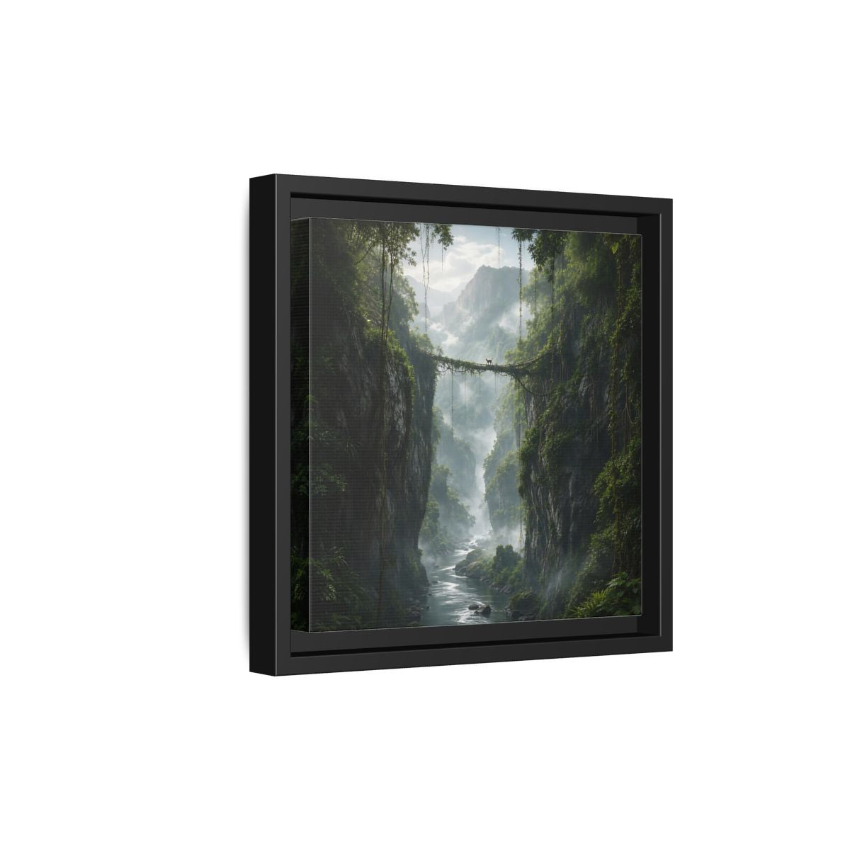 Side Mockup 21. Nature Jungle Gorge Green Jungle Canyon shown as stretched canvas wall art