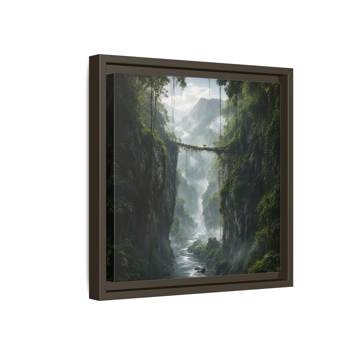 Side Mockup 17. Nature Jungle Gorge Green Jungle Canyon shown as stretched canvas wall art