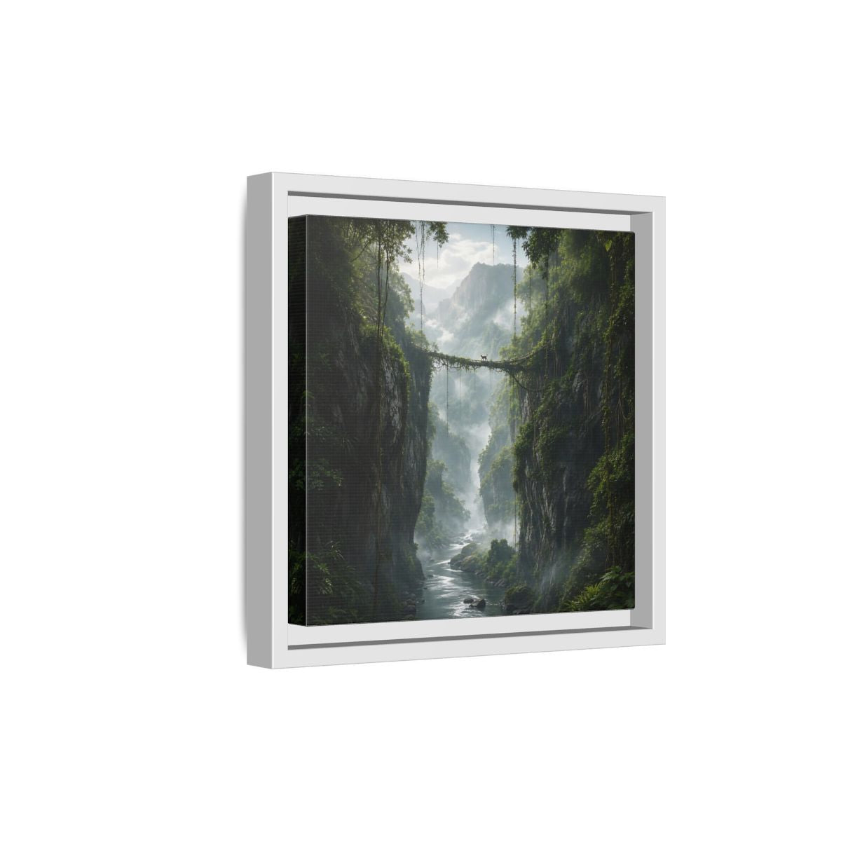 Side Mockup 19. Nature Jungle Gorge Green Jungle Canyon shown as stretched canvas wall art