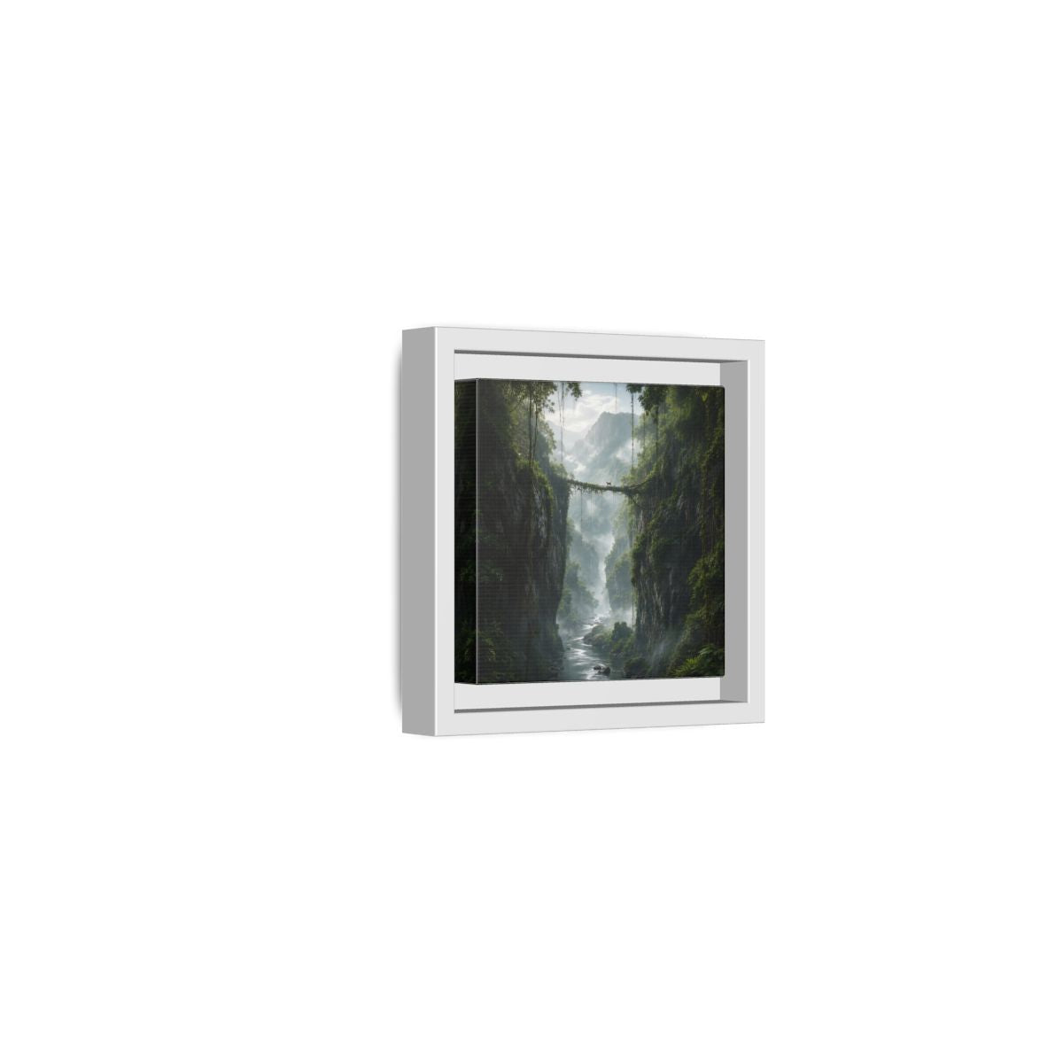 Side Mockup 22. Nature Jungle Gorge Green Jungle Canyon shown as stretched canvas wall art