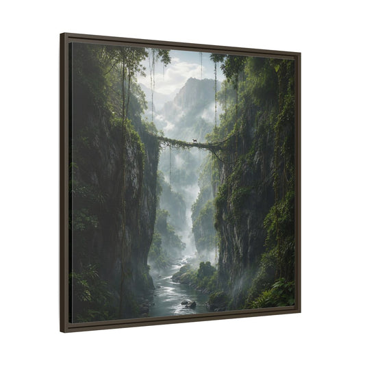 Main Mockup. Nature Jungle Gorge Green Jungle Canyon shown as stretched canvas wall art