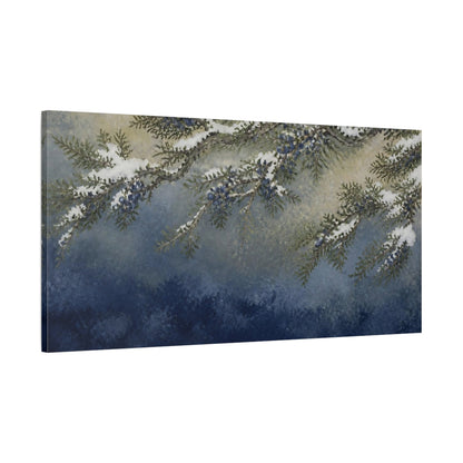 Main Mockup. Nature Juniper Branches shown as canvas print