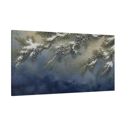 Side Mockup 2. Nature Juniper Branches shown as canvas print