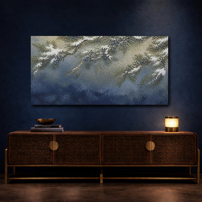 Mockup 4. Nature Juniper Branches shown as canvas print