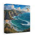 Side Mockup 2. Nature Kitesurfing Blue Ocean Kitesurfing shown as stretched canvas wall art